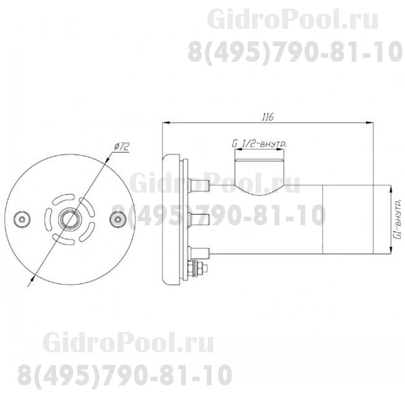 Форсунка гидромассажная 5-7м3/ч, подкл. G1