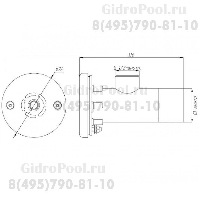 Форсунка гидромассажная 5-7м3/ч, подкл. G1