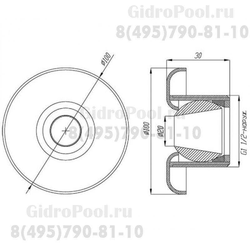 Лицевая панель к форсункам гидр-ным ФГ.07,ФГк.07, G1½