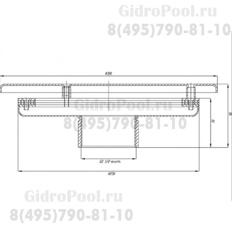 Водозабор с антивихр. крышкой д.250 (плёнка) G2,5
