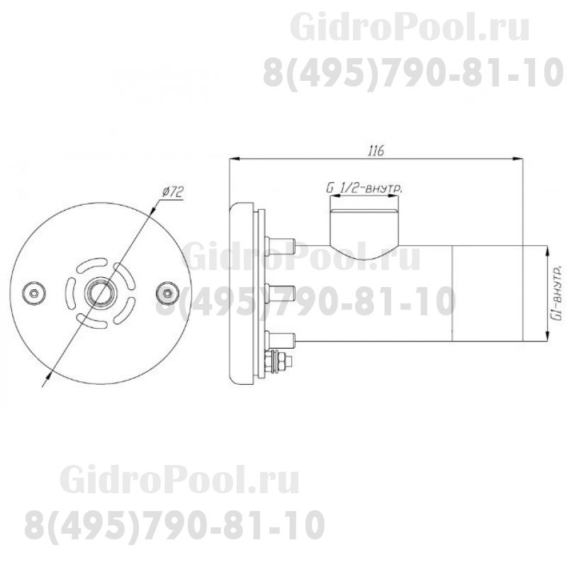 Форсунка гидромассажная 5-7м3/ч, подкл. G1