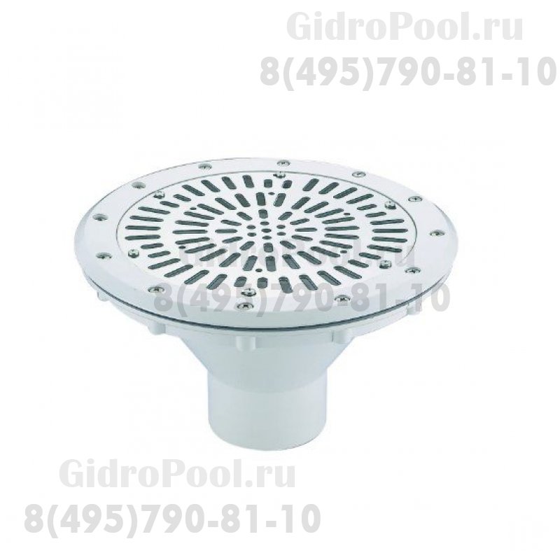 Водозабор Д.295мм, d90(клей) с накладкой из нерж. ст., под пленку