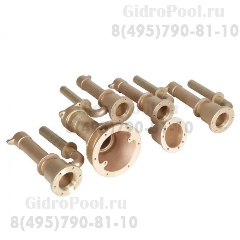 Комплект закладных Combi-Whirl стеновой RG-бронза (закладные массаж.дюзы6шт,водозабор1шт,пьезокн1шт)