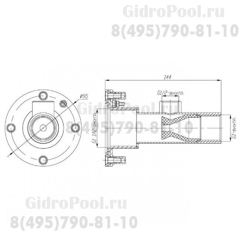 Форсунка гидр-ная 7м3/ч подкл. G1
