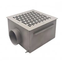 Донный слив квадратный 200х200х120 нерж. AISI-316 подкл. внутр. 2,5