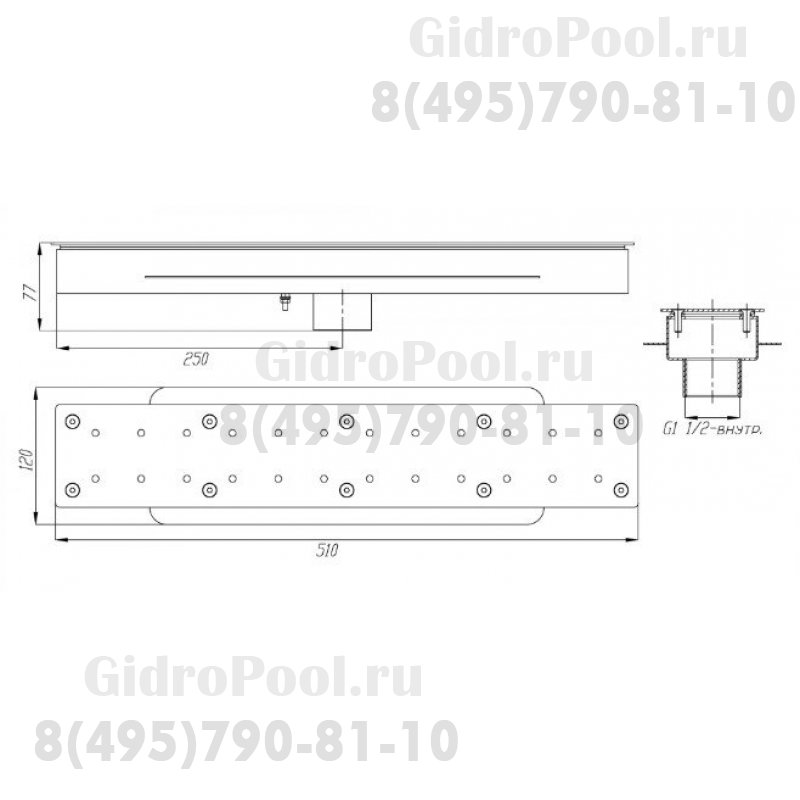 Аэромассажный элемент 500х80 (плёнка) G1½