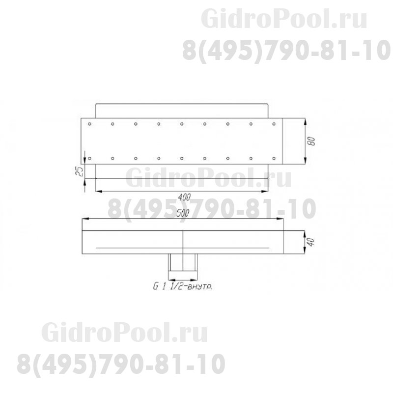 Аэромассажный элемент 500х80 (плитка) G1½