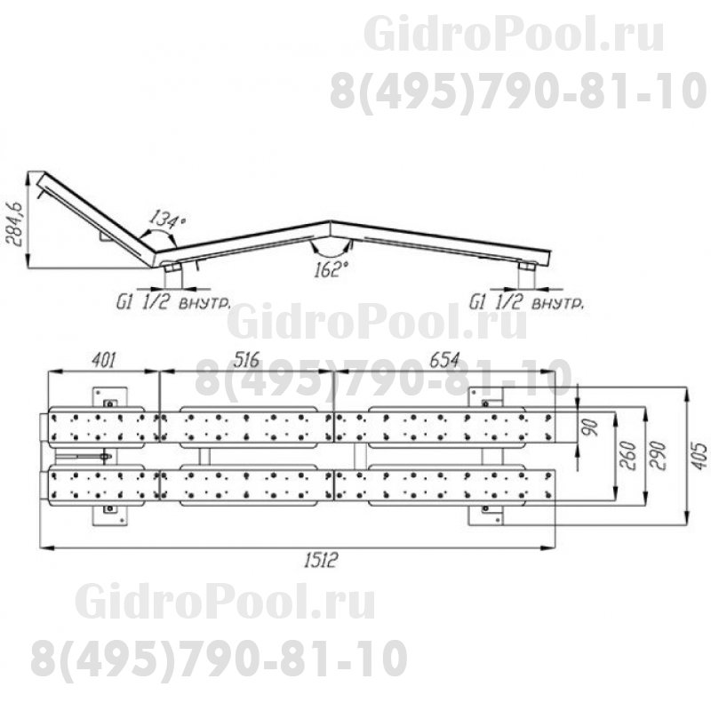 Лежак аэромассажный двухполосный (плитка) G2