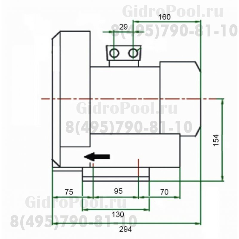Компрессор HPE 2,20 кВт, 318 м³/ч, 2