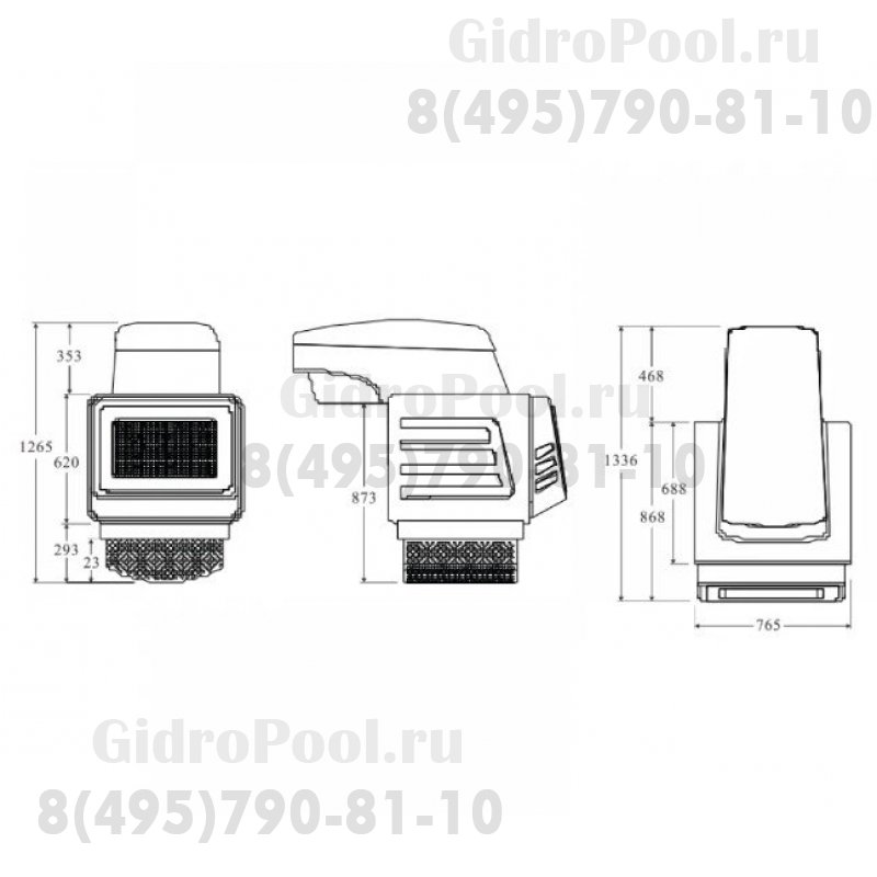 Противоток RPU навесной, до 1000 м³/ч, 3,0/2,0 кВт, 220 В
