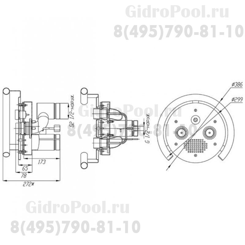 Противоток 75 м3/ч (закладная деталь с лицевой панелью)