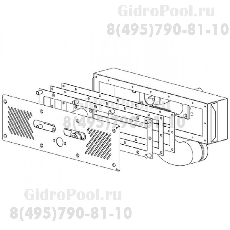 Противоток 75 м3/ч-узкое сопло (закладная с лицевой панелью и сенс. пьезокнопкой)AISI-316