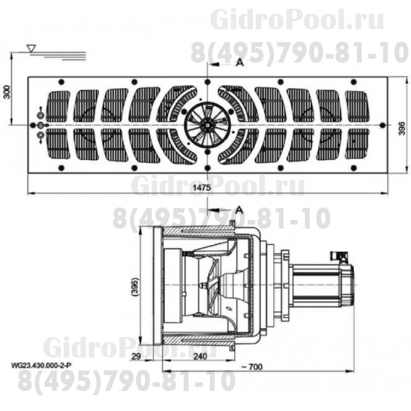Закладная деталь противотока BADU JET Turbo Pro Design 1, универсал.