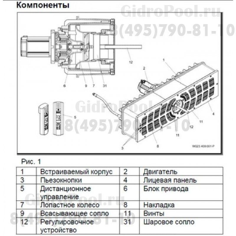 Закладная деталь противотока BADU JET Turbo Pro Design 1, универсал.