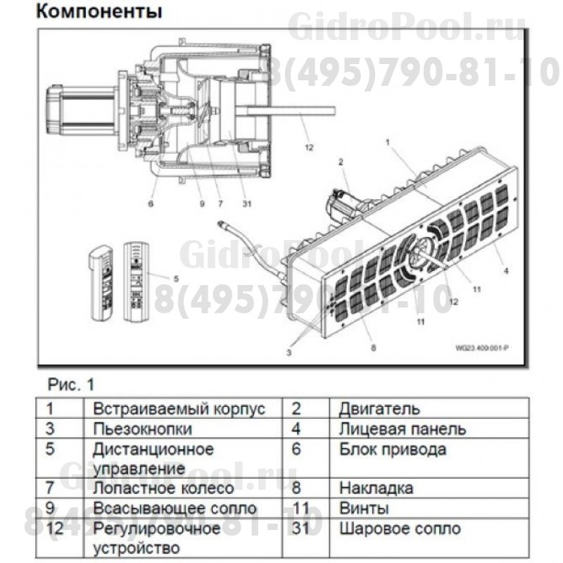 Закладная деталь противотока BADU JET Turbo Pro Design 2, универсал.