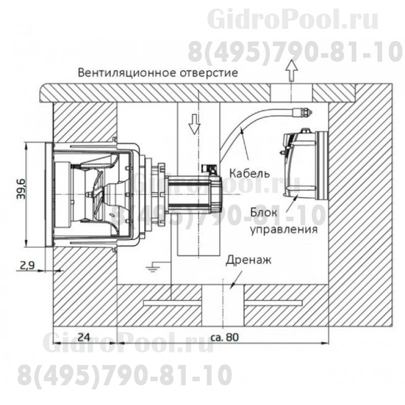 Закладная деталь противотока BADU JET Turbo Pro Design 2, универсал.