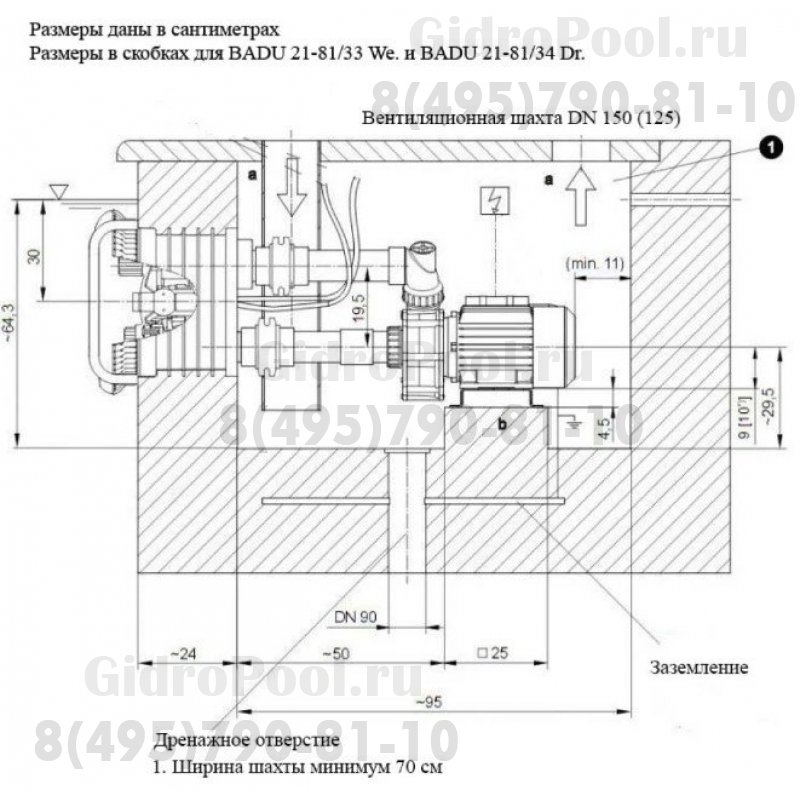 Противоток 75 м3/ч BADU JET Primavera 3,80 кВт, 380 В, LED белый, без закл.