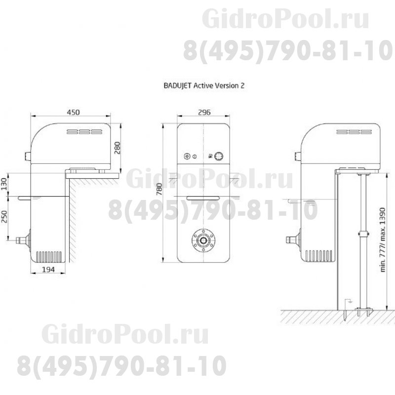 Противоток навесной (24 м3/ч 220В) Badu Jet Active