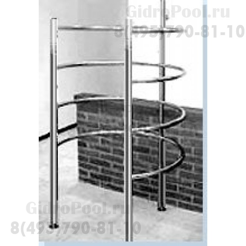 ЦИРКУЛЯРНЫЙ ДУШ классический, 7 верт стоек, диам. 1000 мм AISI 316