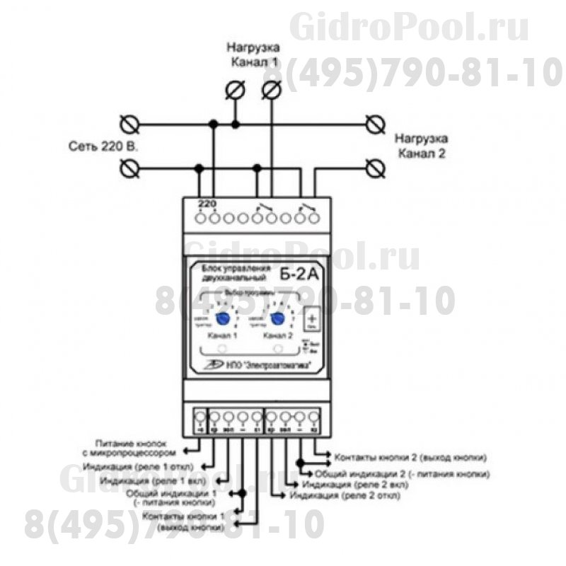 Блок управления для сенсорной пьезокнопки ВБз27R1SN-C-12T, 220B, 2 канала