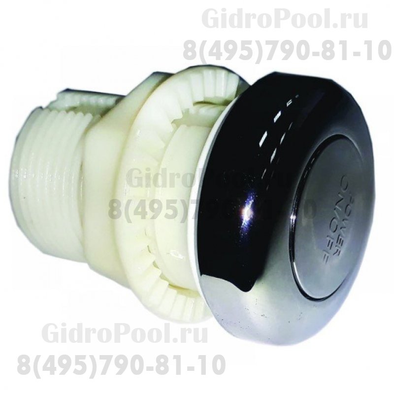 Пневмокнопка из ABS-пластика, хром, подкл. 1