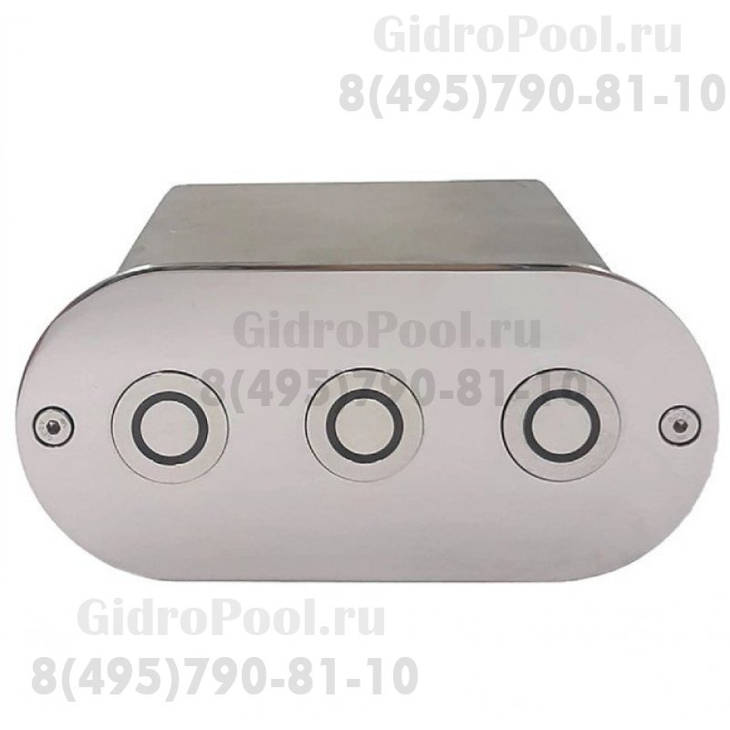 Адаптер для трех сенсорных пьезокнопок нерж. сталь AISI-304/АД.02.3