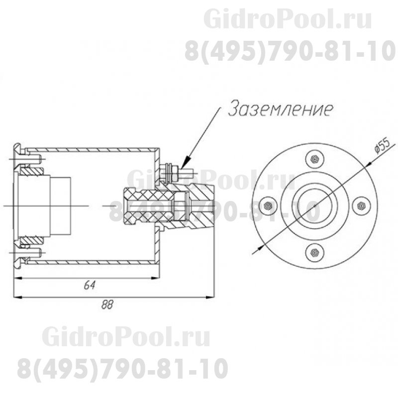 Адаптер под сенсорную пьезокнопку AISI-304 (мини)
