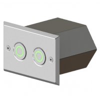 Адаптер для двух сенсорных пьезокнопок нерж. сталь AISI-304 с квадратной лицевой панелью /АД.02.2-01