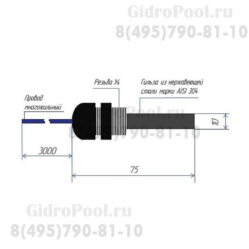 Панель управления фильтрацией и нагревом (Блок БАРРАКУДА-1+Датчик температуры ДТ-1)
