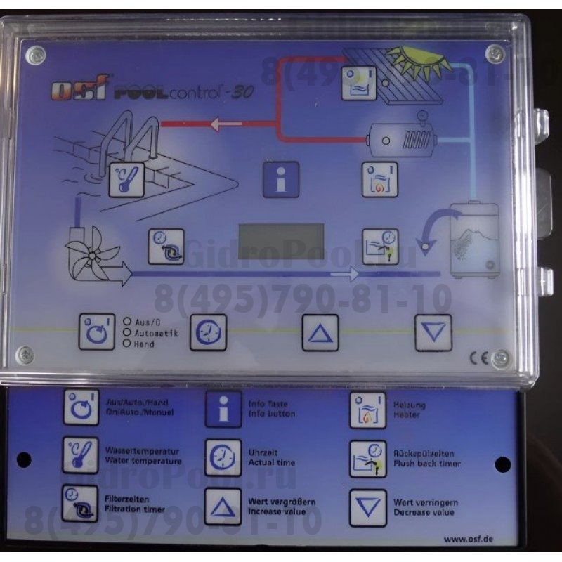 Панель управления фильтрацией и нагревом OSF Pool-Control-30, 220В, 1кВт