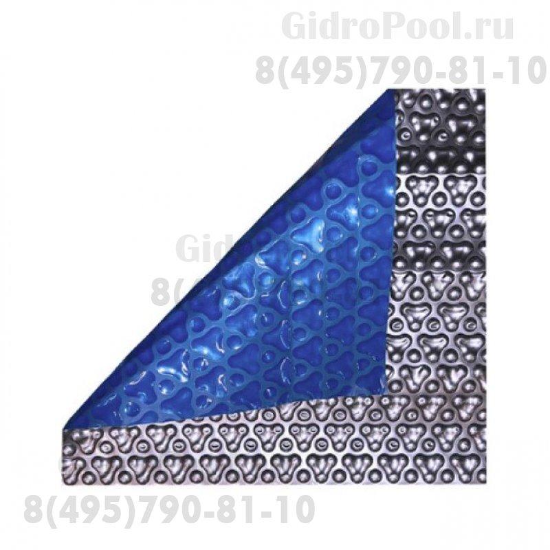 Покрывало плавающее бесшовное 500мкр, РУЛОН 200кв.м., ширина 4 м. цвет серебр./синий