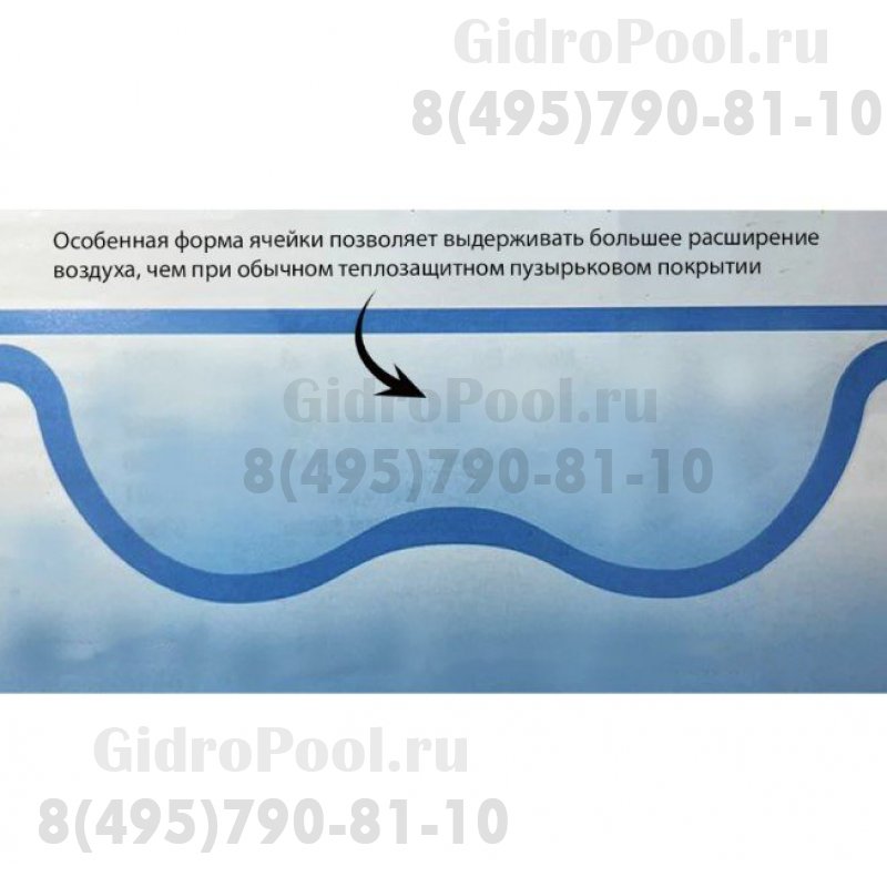 Покрывало плавающее бесшовное 500мкр, РУЛОН 200кв.м., ширина 4 м. цвет серебр./синий