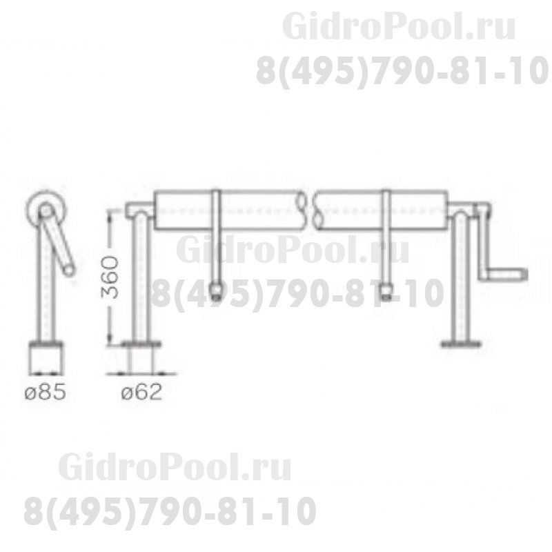 Сматывающее устройство Fixmontage 2,6-4,3м с фланцевыми опорами