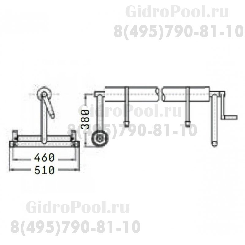 Сматывающее устройство Mobil 2,6-4,3м с Т-образными опорами на колесах
