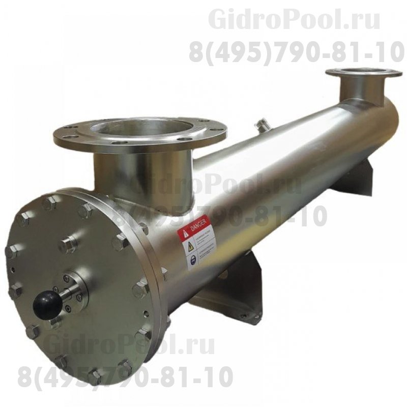 Ультрафиолетовая установка GLSQ, 5х155 Вт, 100 м³/час, DN150, AISI304, 220В, мех.оч., сенсор УФ