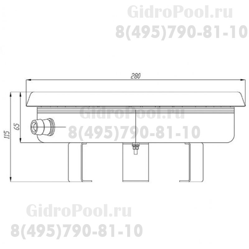 Светильник встраиваемый для ламп PS710, LED. AISI-316,пленка(лампа в компл. не входит)