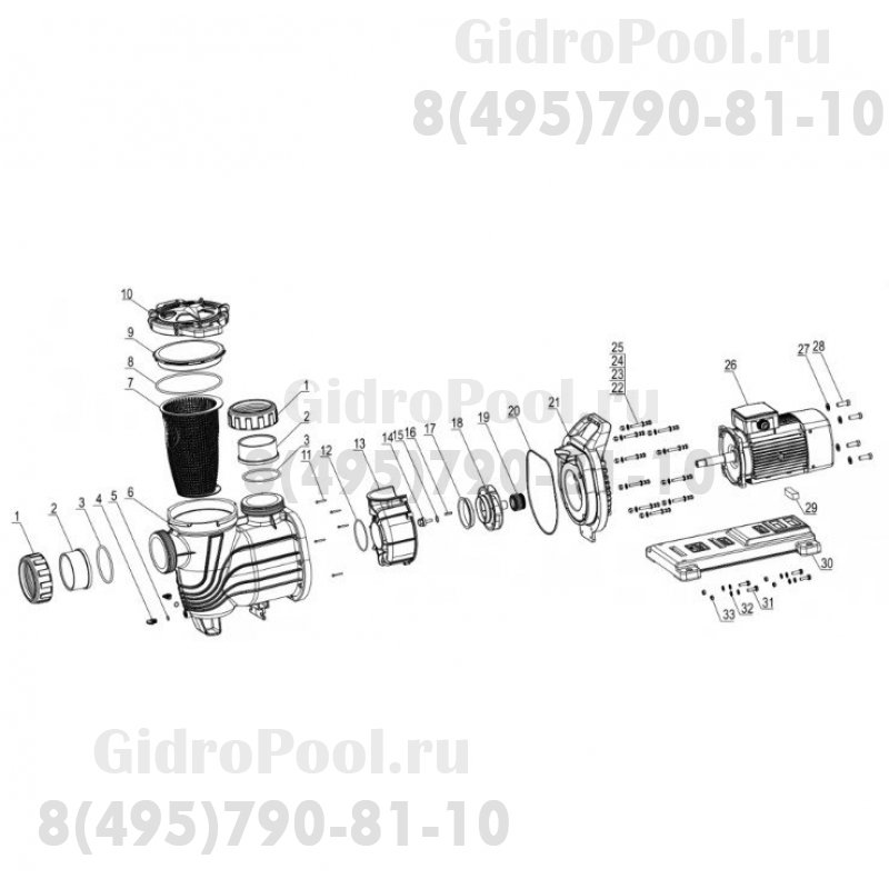 Насос SLP750 с префильтром 85-95 м³/час(12-8м), 3ф/380В, 5,5кВт/9,6A