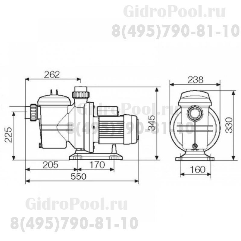 Насос FCP-2200A с префильтром 36м³/час(10м), 3ф/380В, 2,8/2,2 кВт