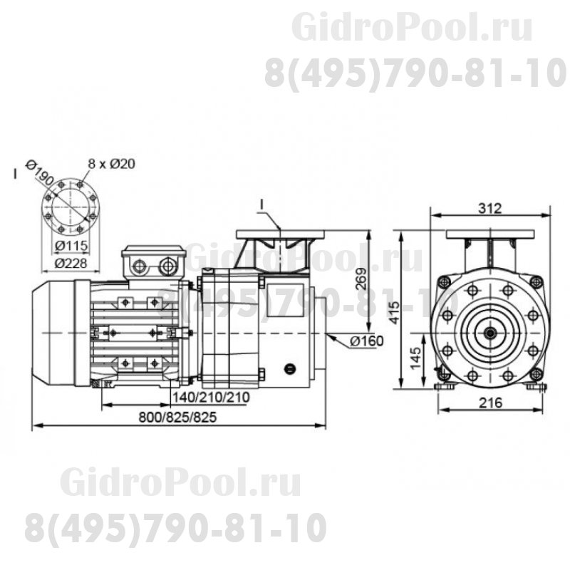 Насос BTP-20AN без префильтра 160-176м³/час(14-10м), 3ф/380В, 16,9/15 кВт