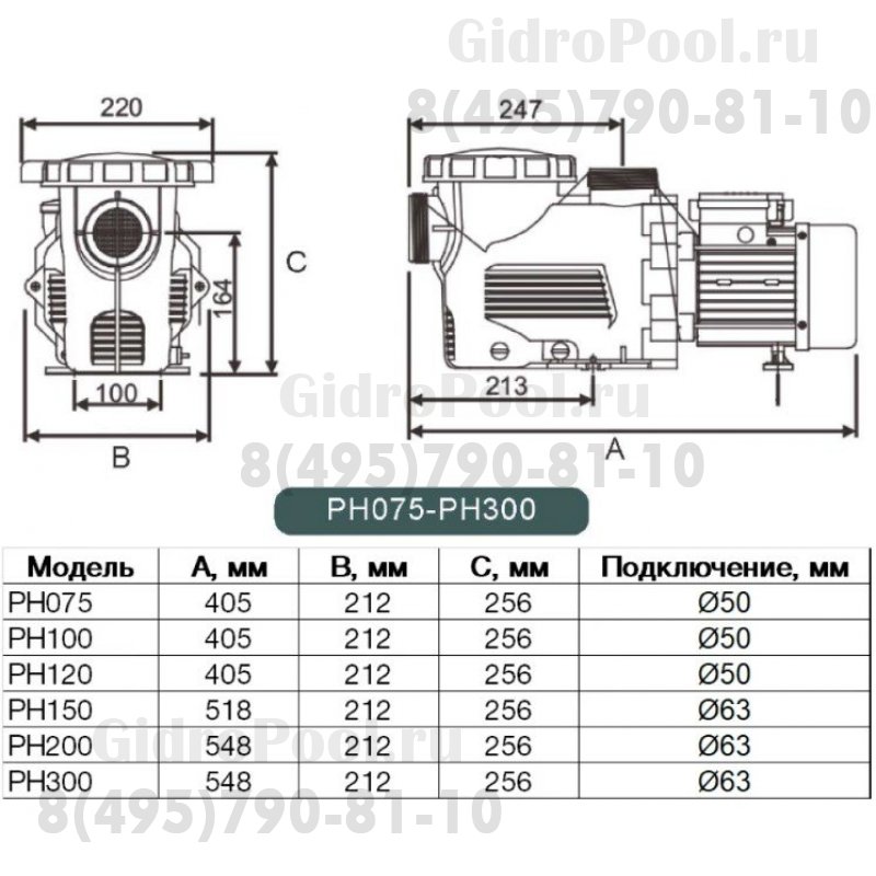 Насос PH150, 16,9 м³/час, 220В