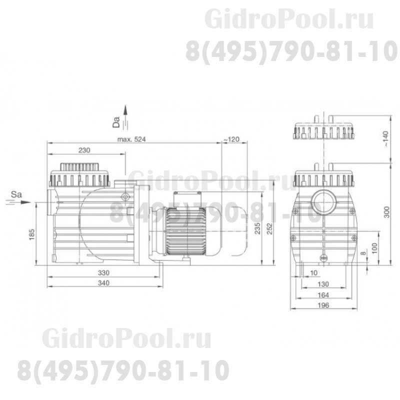 Насос BADU Prime 7, с префильтром, 7 м³/ч, 0,50/0,30 кВт, 220В