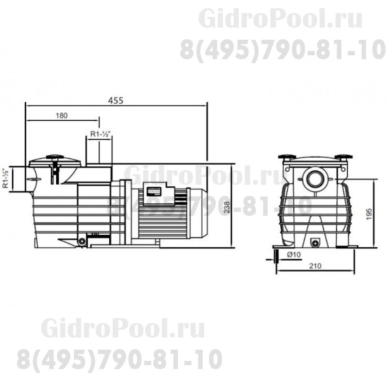 Насос Kripsol Ondina ОK-51, с префильтром, 8,5 м³/ч, 0.58 кВт, 220В