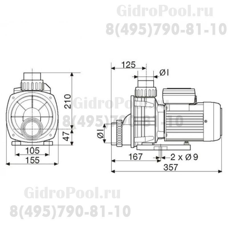 Насос BTP-250 без префильтра 4,5м³/час(8м), 1ф/220В, 0,5/0,25 кВт