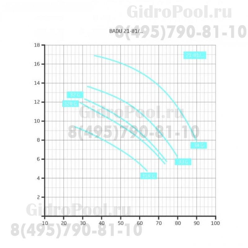 Насос BADU 21-81/34 G, без префильтра, 85 м³/ч, 4,6 кВт, 380В