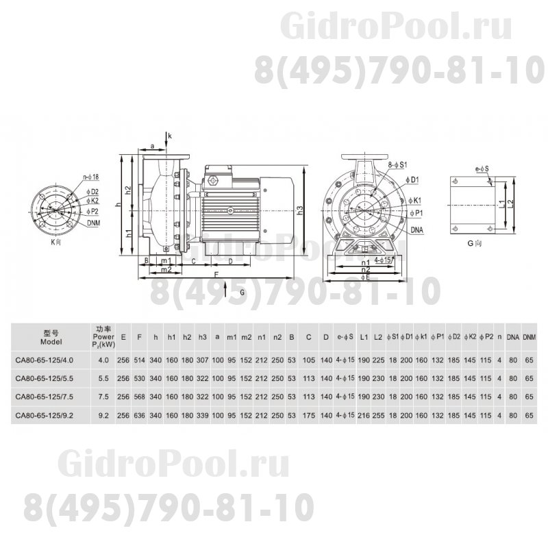 Насос нерж.ст. (4кВт 380B 30 м3/ч h 20м в.ст.) Mayer Schwimmbad LX CA80-65-125/4.0T