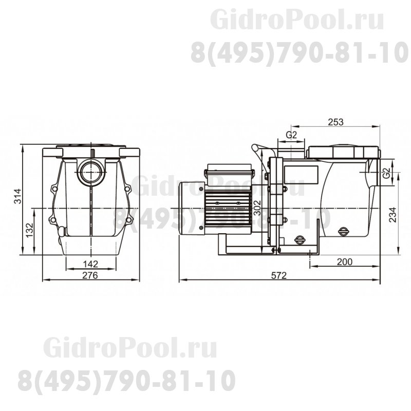 Насос (1,5кВт 220B 25,6 м3/ч h 8м в.ст.) Mayer Schwimmbad LX SGB200