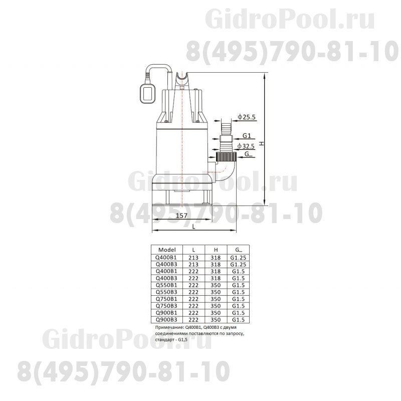 Насос погружной для грязой воды (0,3кВт 220B max 8 м3/ч max 5,5м в.ст.) Mayer Schwimmbad LX Q400B3