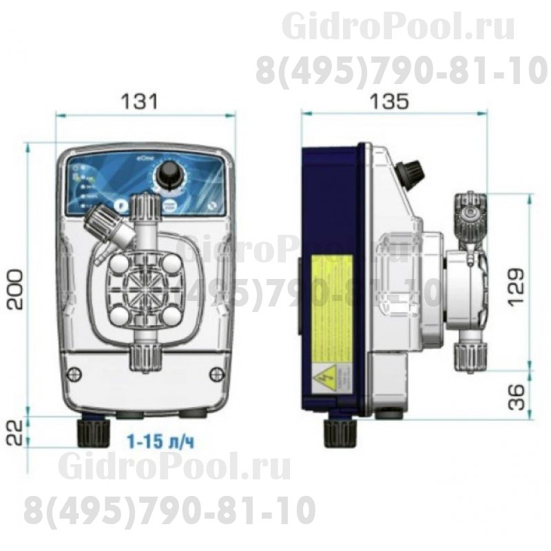 Насос дозир. мембранный eONE PLUS 30-5 100/250V PVDF TFE/P