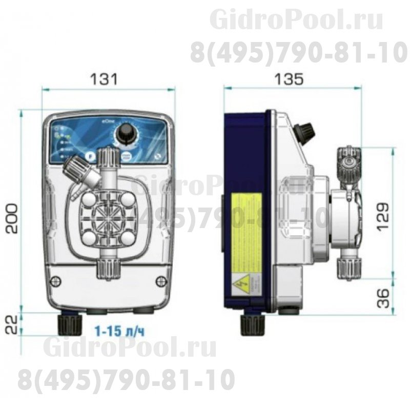 Насос дозир. мембранный eONE MA 20-7 100/250V PVDF TFE/P