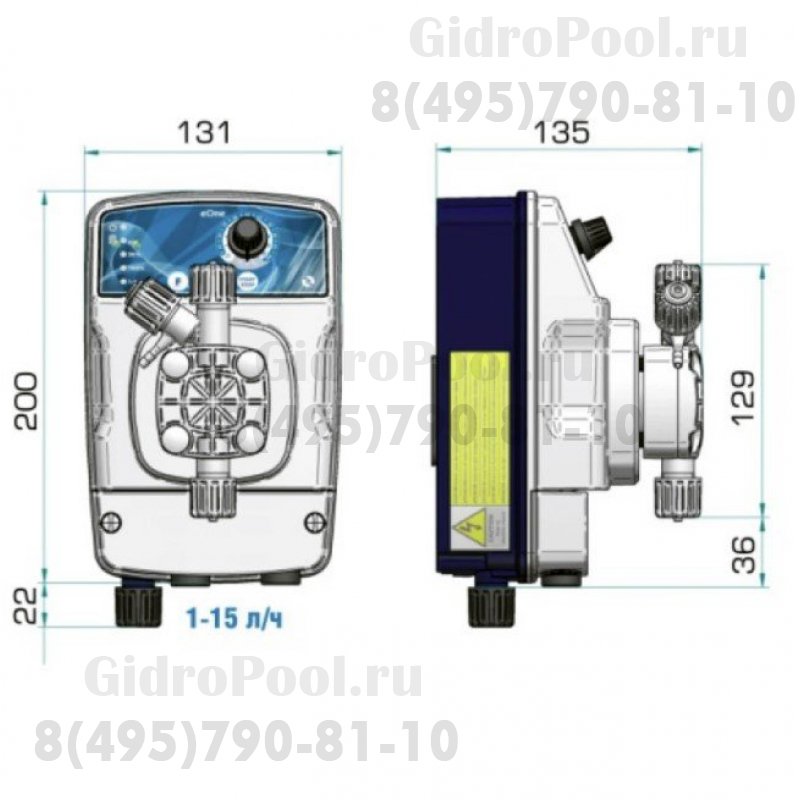 Насос дозир. мембранный eONE PLUS 6-7 100/250V PVDF TFE/P
